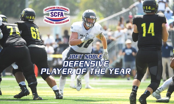 Noble was named the 2018 SCFA National Central Conference "Defensive Player of the Year".