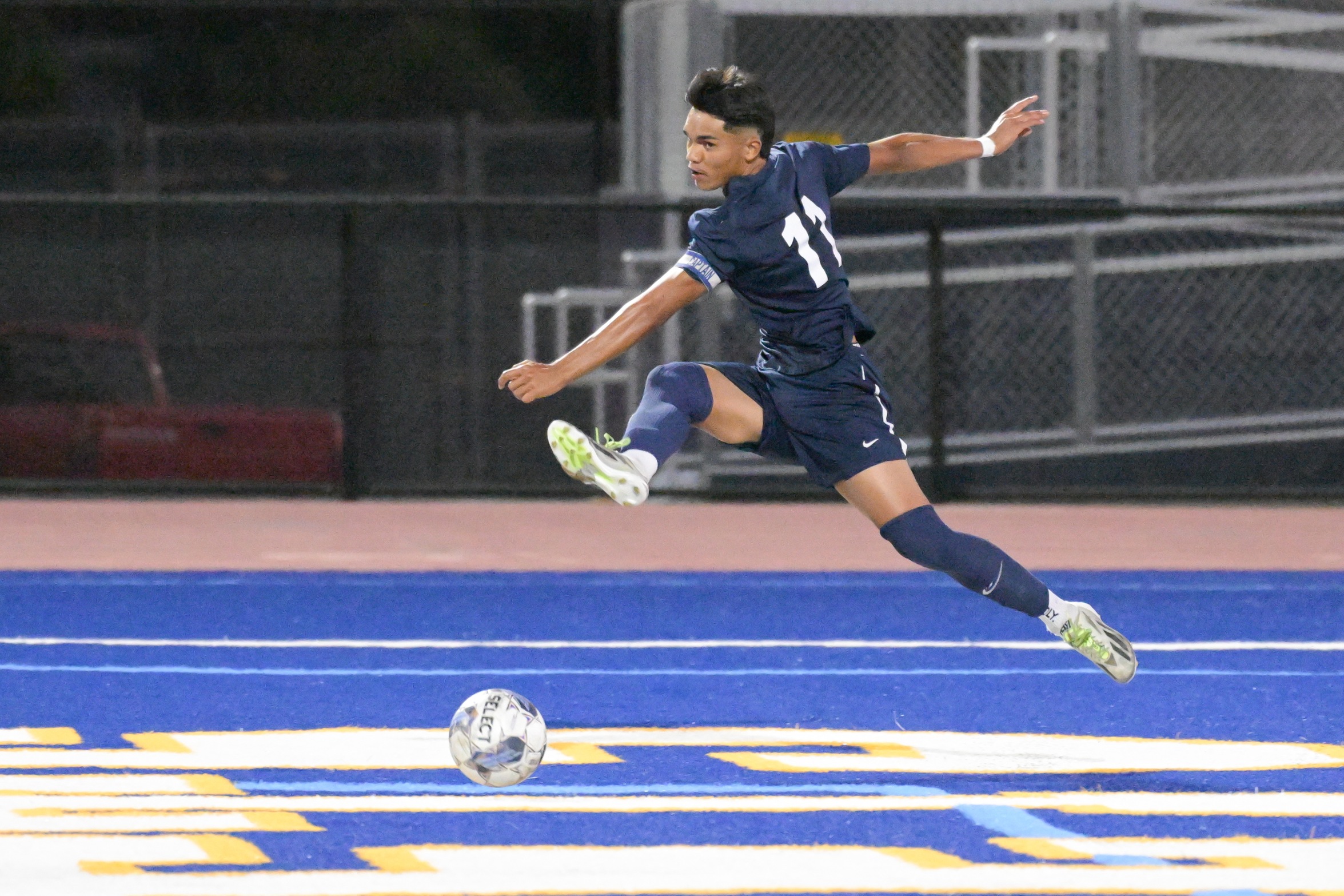 Misael Gonzalez kicks in his 20th and 21st goals against the Dons.