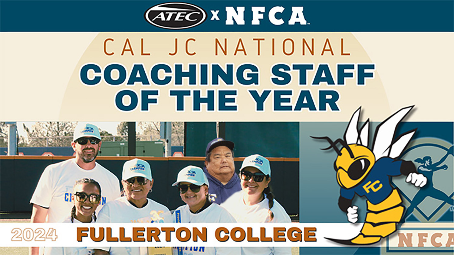 Fullerton named 2024 ATEC/NFCA Cal JC National Coaching Staff of the Year
