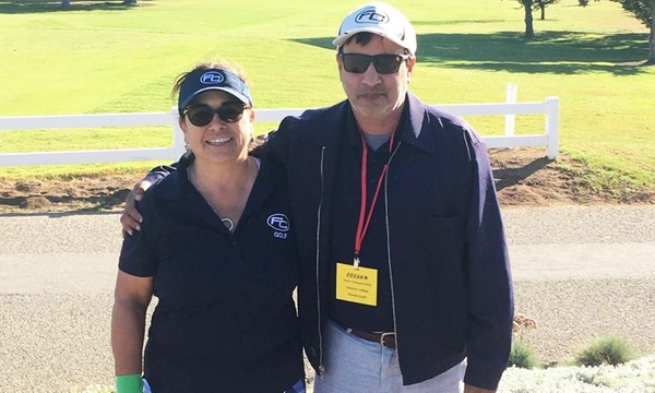 Geri De Ville and Head Coach Naveen Kanal at the 2019 CCCAA State Championship Tournament at Morro Bay.